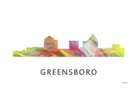 Greensboro North Carolina Skyline by Marlene Watson art print