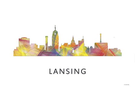 Lansing Michigan Skyline by Marlene Watson art print