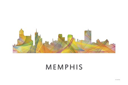 Memphis Tennessee Skyline by Marlene Watson art print