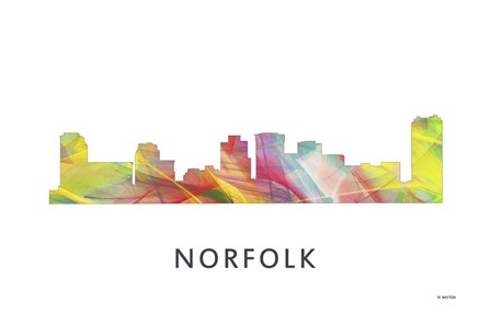 Norfolk Virginia Skyline by Marlene Watson art print