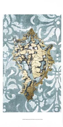 Gilded Solitary Shell I - Metallic Foil by Jennifer Goldberger art print