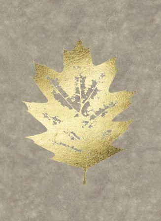 Gold Foil Leaf I on Lichen Wash by Jennifer Goldberger art print