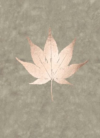 Rose Gold Foil Leaf IV on Lichen Wash by Jennifer Goldberger art print