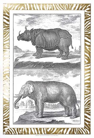 Gilded Safari I - Metallic Foil by Denis Diderot art print
