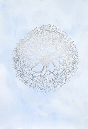 Silver Foil Ocean Gems I on Blue Wash by Vision Studio art print