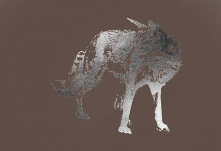 Silver Foil Fox on Bitter Chocolate by Naomi McCavitt art print
