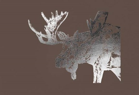 Silver Foil Moose on Bitter Chocolate by Naomi McCavitt art print