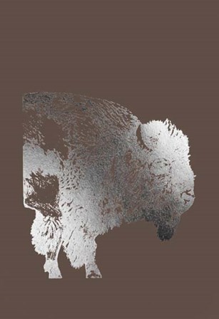 Silver Foil Buffalo on Bitter Chocolate by Naomi McCavitt art print