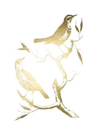 Gold Foil Birds I by Nozeman art print