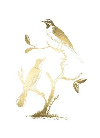 Gold Foil Birds II by Nozeman art print