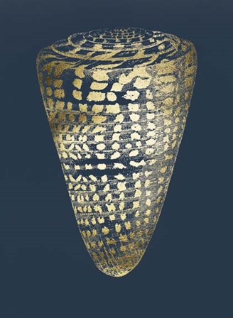 Gold Foil Shell I on Cobalt by Vision Studio art print
