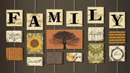 Family on strings by Art Licensing Studio art print