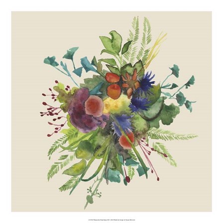 Watercolor Floral Spray III by Naomi McCavitt art print