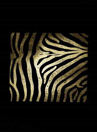 Gold Foil Zebra Pattern on Black by Vision Studio art print