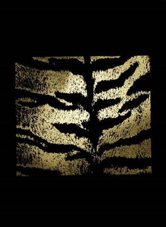 Gold Foil Tiger Pattern on Black by Vision Studio art print