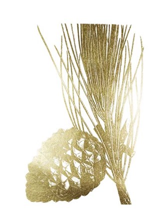 Gold Foil Pine Cones I by Vision Studio art print