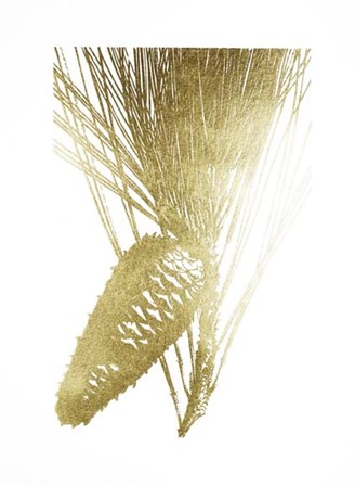Gold Foil Pine Cones II by Vision Studio art print