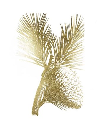 Gold Foil Pine Cones III by Vision Studio art print