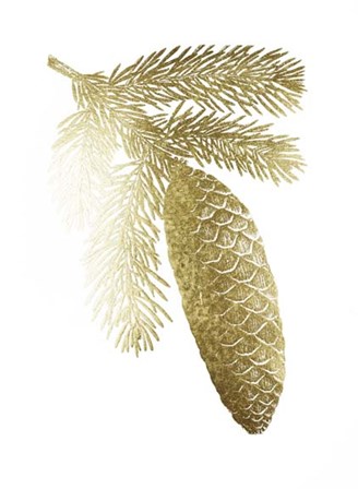 Gold Foil Pine Cones IV by Vision Studio art print