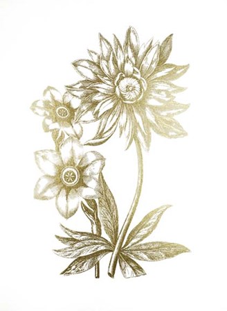 Gold Foil Floral Chintz I by Vision Studio art print