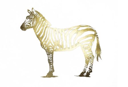 Gold Foil Zebra by Ethan Harper art print