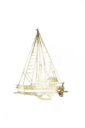 Gold Foil Yacht Sketches I by Ethan Harper art print