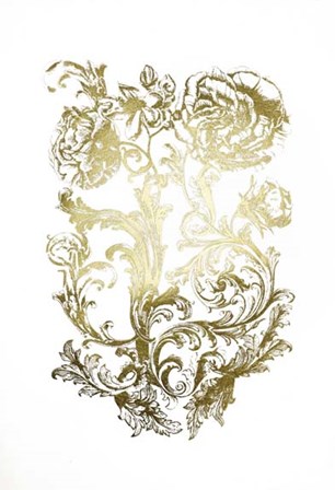 Gold Foil Flora &amp; Filigree by Naomi McCavitt art print