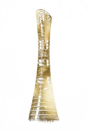 Gold Foil Aspire Tower, Doha by Ethan Harper art print