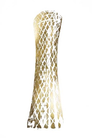 Gold Foil Tornado Tower, Doha by Ethan Harper art print