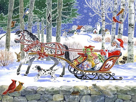 Santa's Sleigh Ride by Geraldine Aikman art print