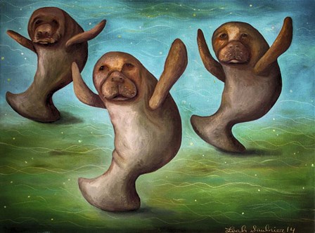 Dance Of The Manatees by Leah Saulnier art print