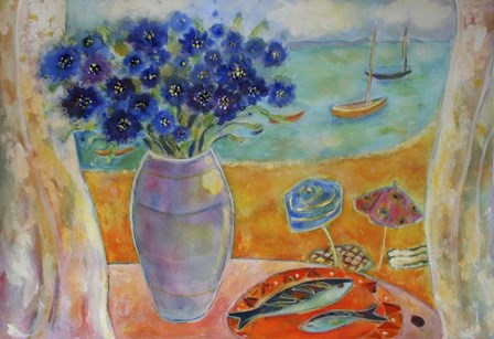 Boats On The Lagoon by Lorraine Platt art print