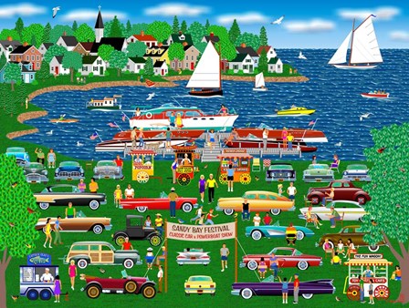 Classic Car Boat Show by Mark Frost art print