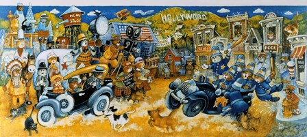 Keystone Kops by Bill Bell art print