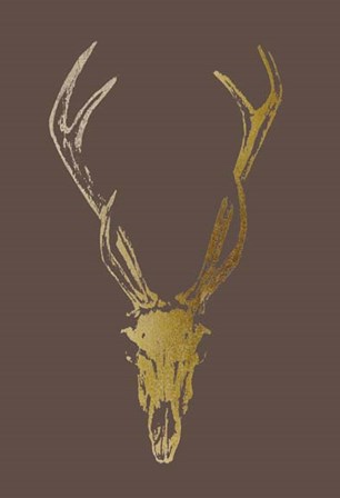 Gold Foil Rustic Mount I on Bitter Chocolate by Vision Studio art print