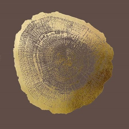 Gold Foil Tree Ring IV on Bitter Chocolate by Vision Studio art print