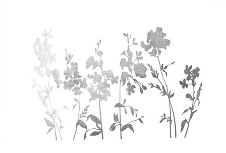 Silver Foil Flower Field by Vision Studio art print
