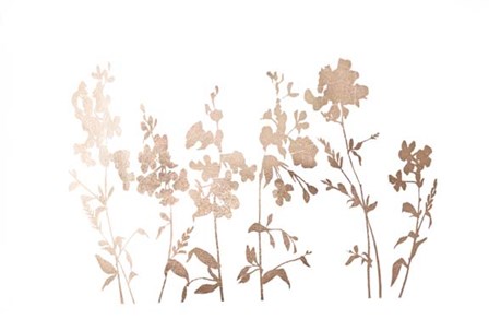 Rose Gold Foil Flower Field by Vision Studio art print
