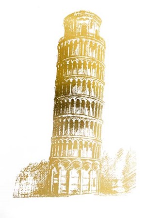 Gold Foil Pisa by Vision Studio art print