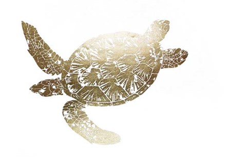 Gold Foil Sea Turtle II by Grace Popp art print