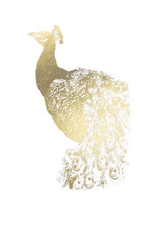Gold Foil Peacock I by Grace Popp art print