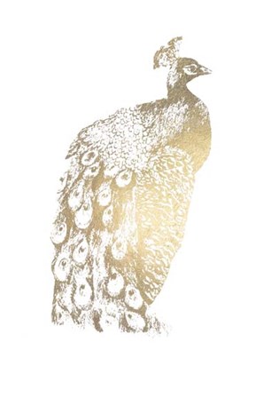 Gold Foil Peacock II by Grace Popp art print