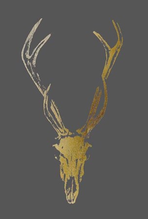 Gold Foil Rustic Mount I on Dark Grey by Vision Studio art print