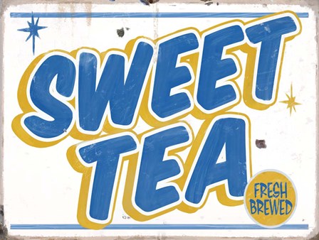 Sweet Tea Distressed by RetroPlanet art print