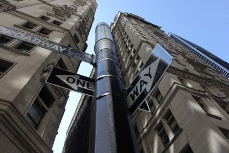 NYC Lower Broadway Looking Up by Robert Goldwitz art print