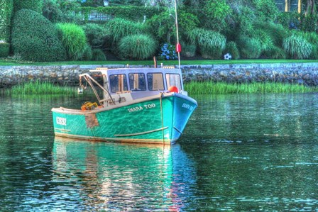Green Hull Moored by Robert Goldwitz art print
