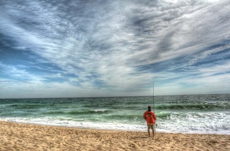 Solitary Surf Fisherman by Robert Goldwitz art print