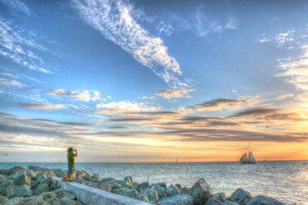 Key West Lone Figure Sunset by Robert Goldwitz art print
