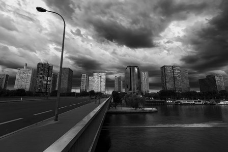Pont Mirabeau Storm by Sebastien Lory art print