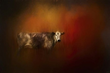 A Cow In Autumn by Jai Johnson art print